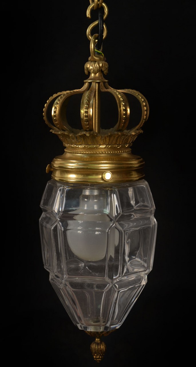 Glass hall lantern circa 1900