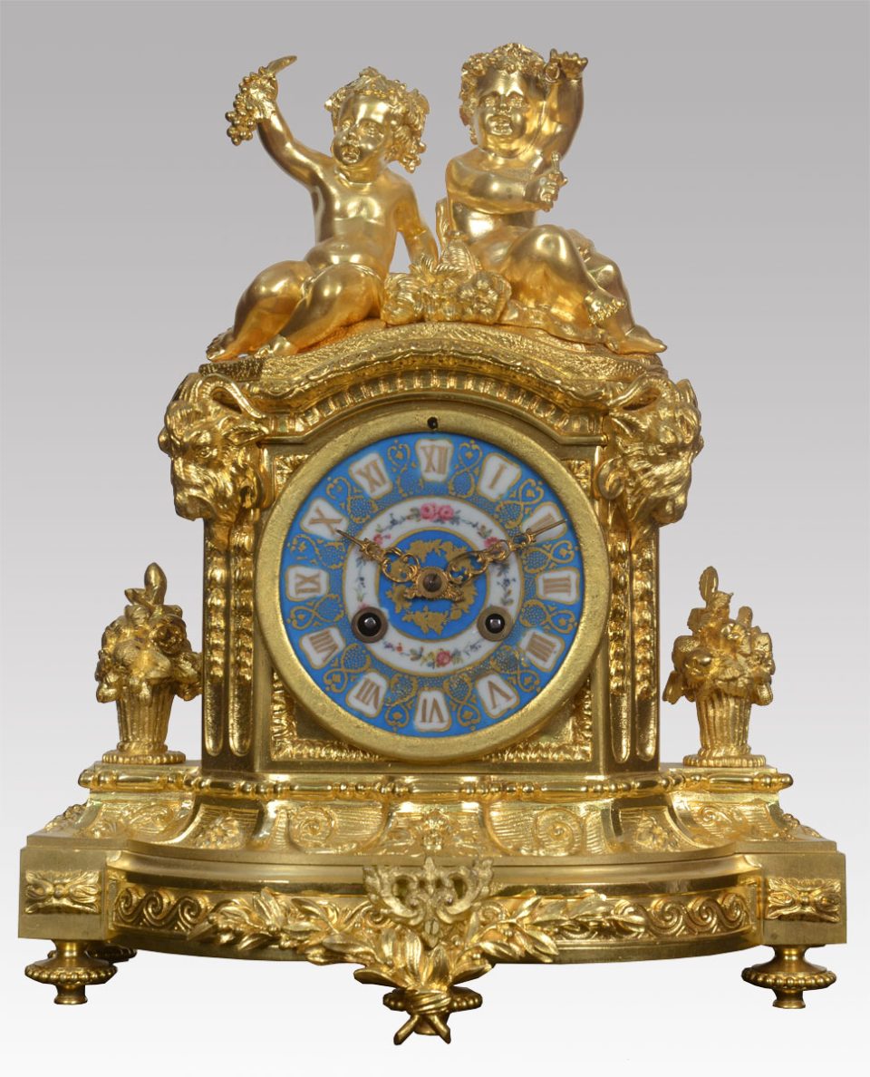 French gilt mantel clock circa 1860