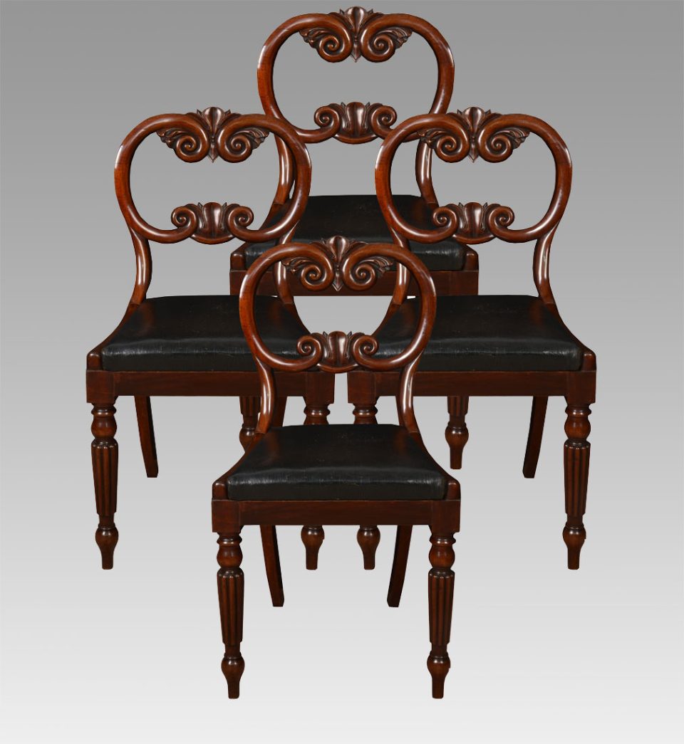 Set of four William IV mahogany chairs