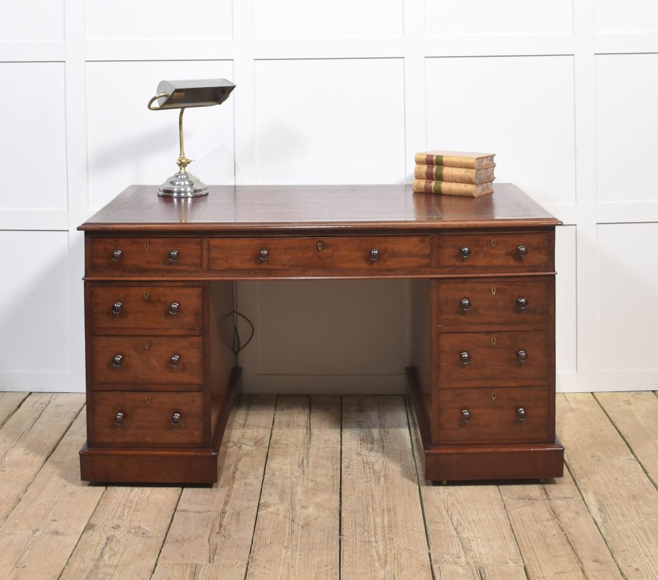 Mahogany twin pedestal desk