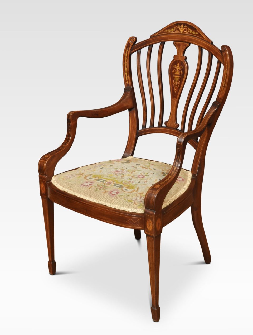 Mahogany inlaid armchair