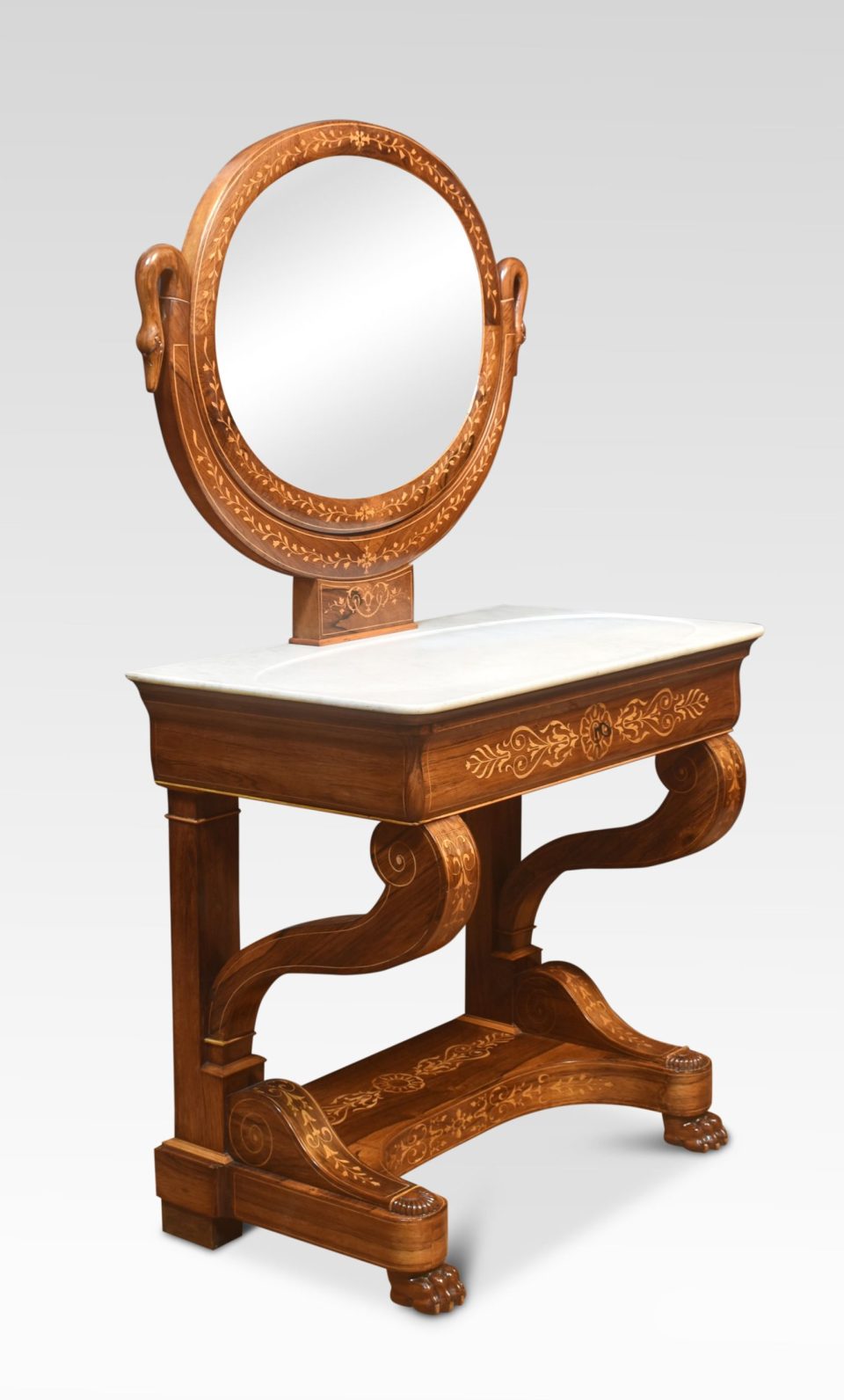19th century rosewood inlaid dressing table