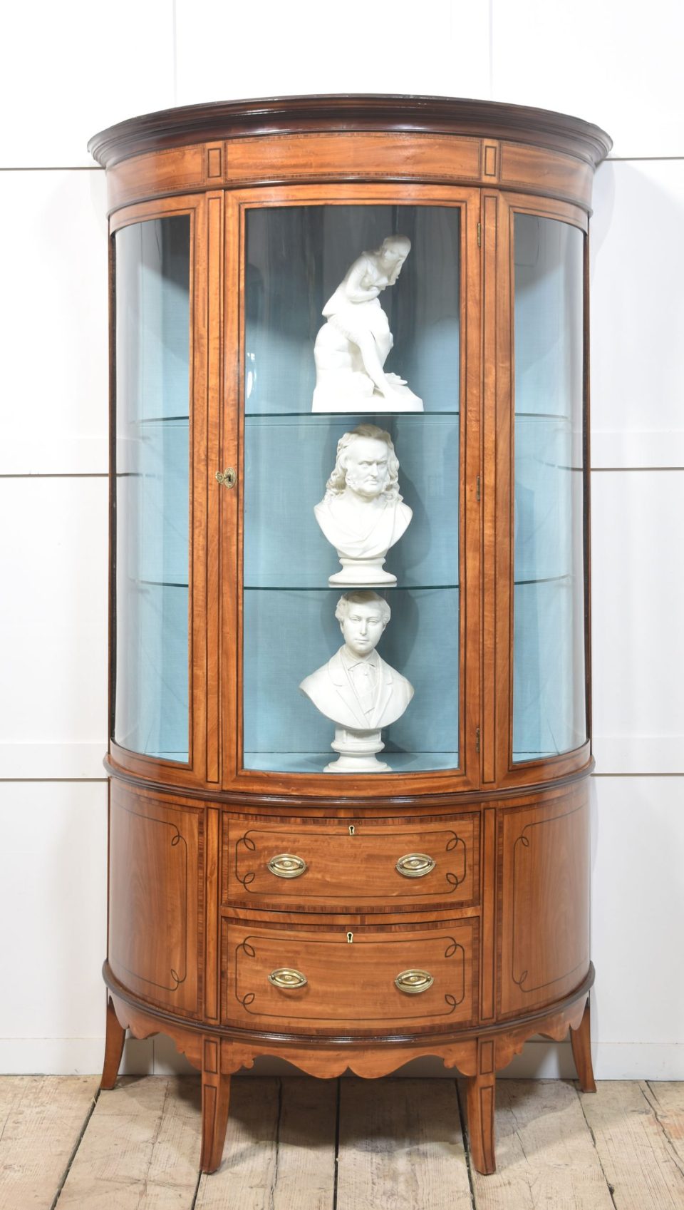 Satinwood inlaid display cabinet