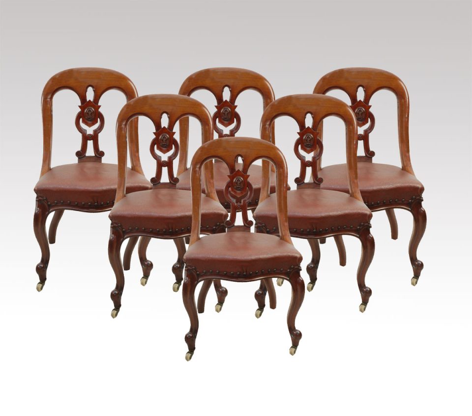 set of six mahogany dining chairs circa 1870