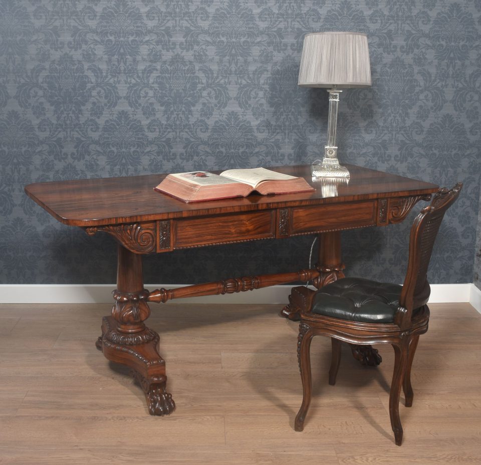 Regency rosewood library table