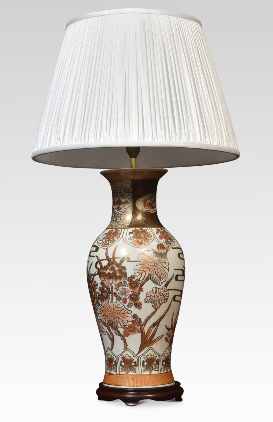 Satsuma porcelain vase lamp