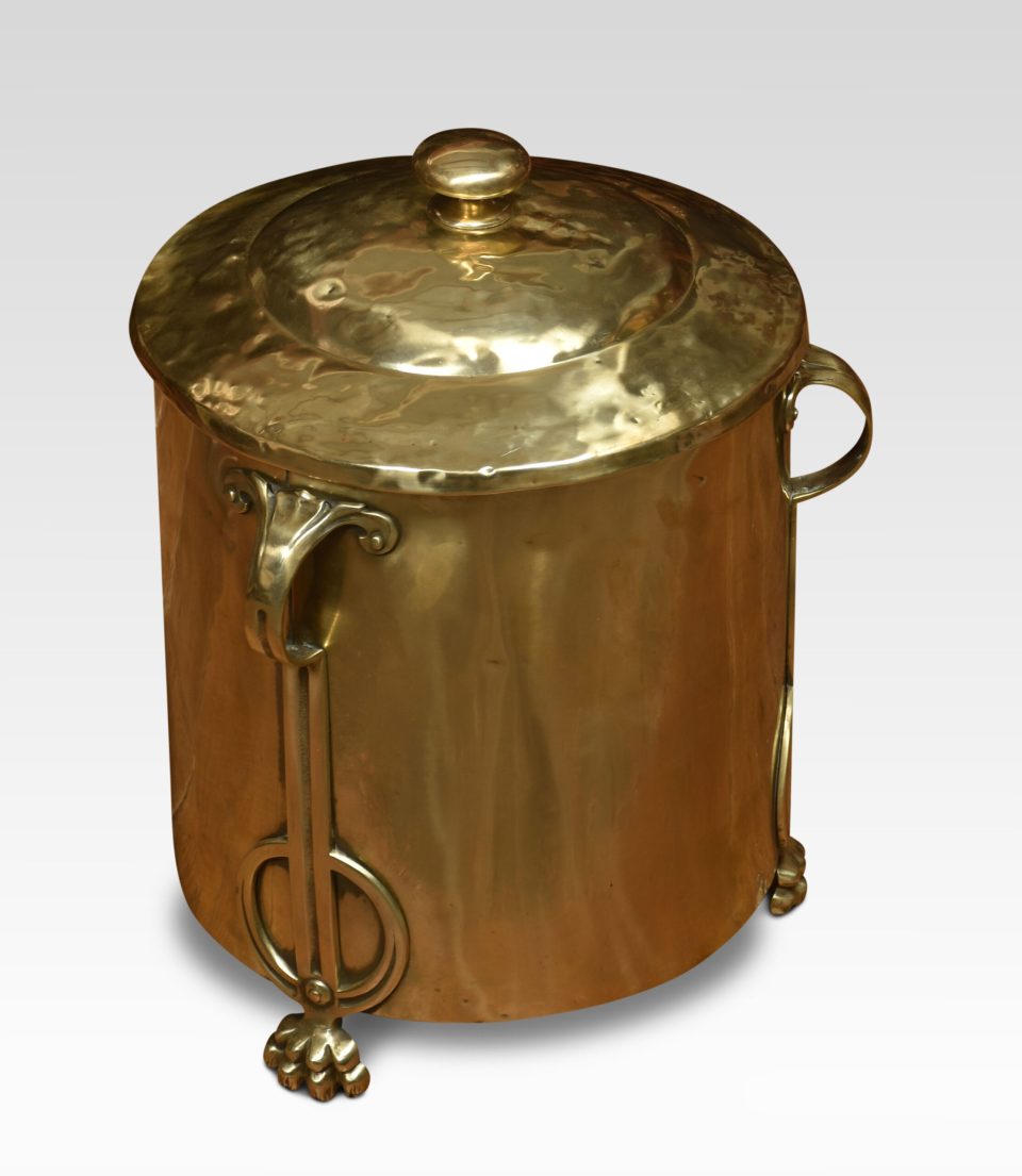 Art Nouveau brass coal bin
