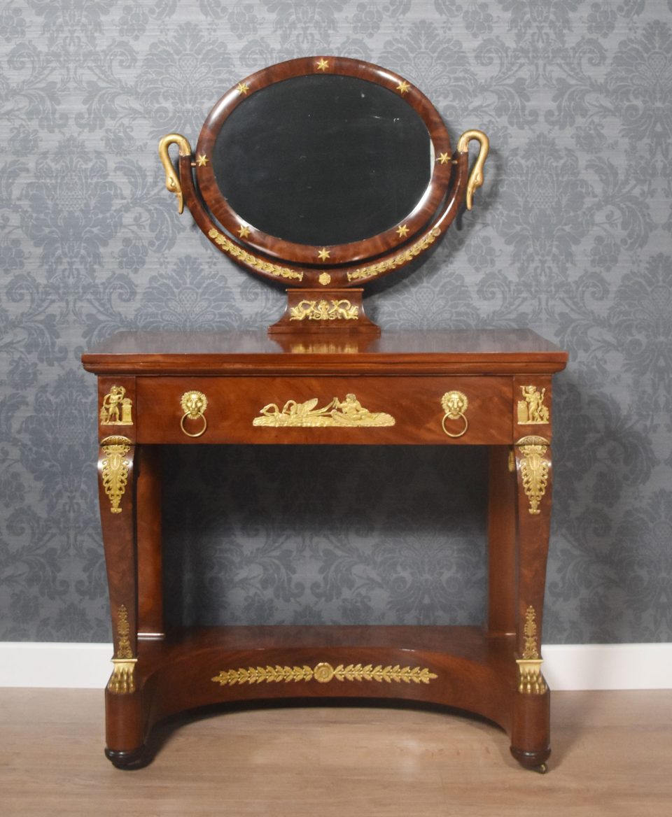 19th century French Empire mahogany dressing table