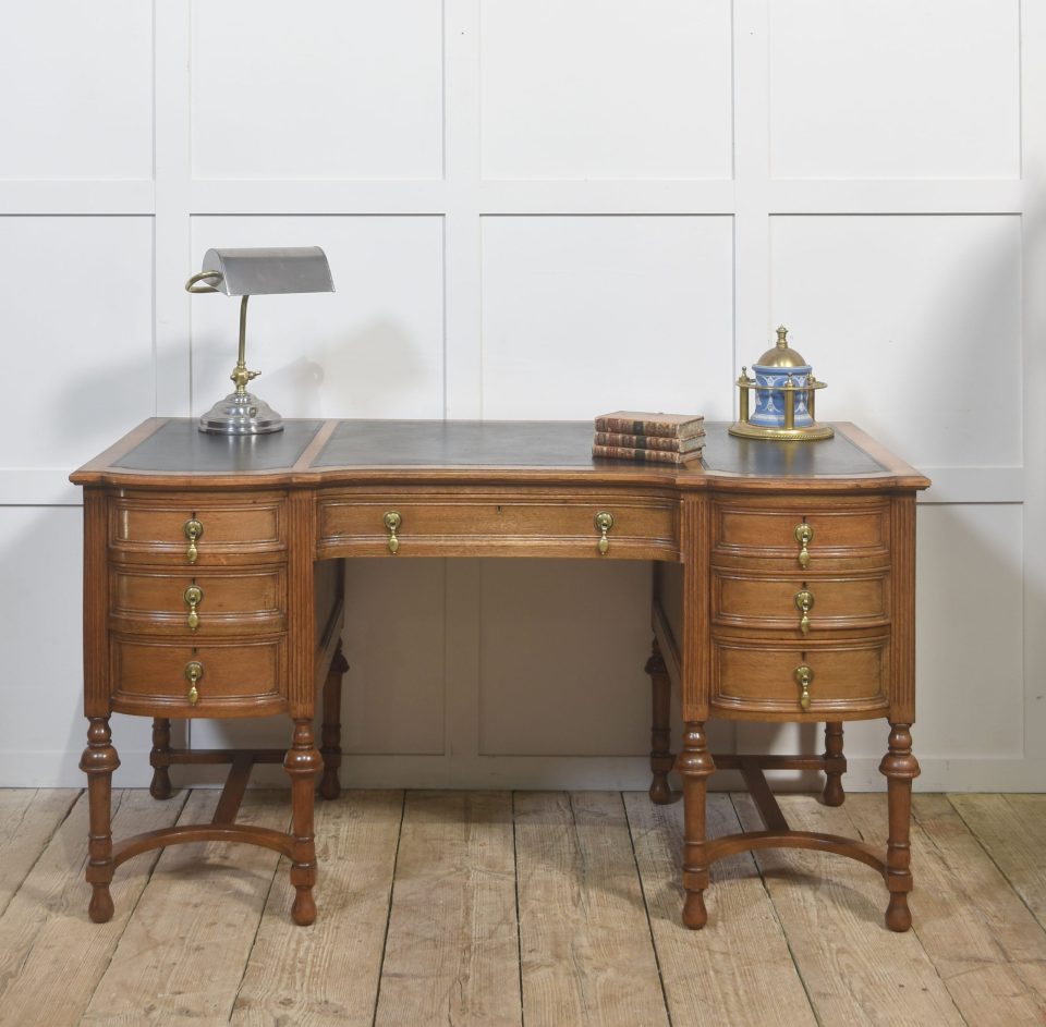 Oak Pedestal Writing Desk