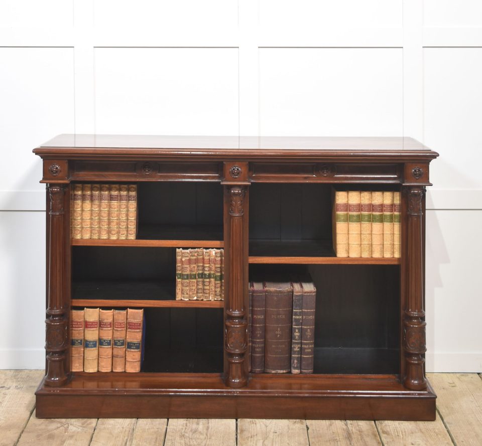 Mahogany open bookcase