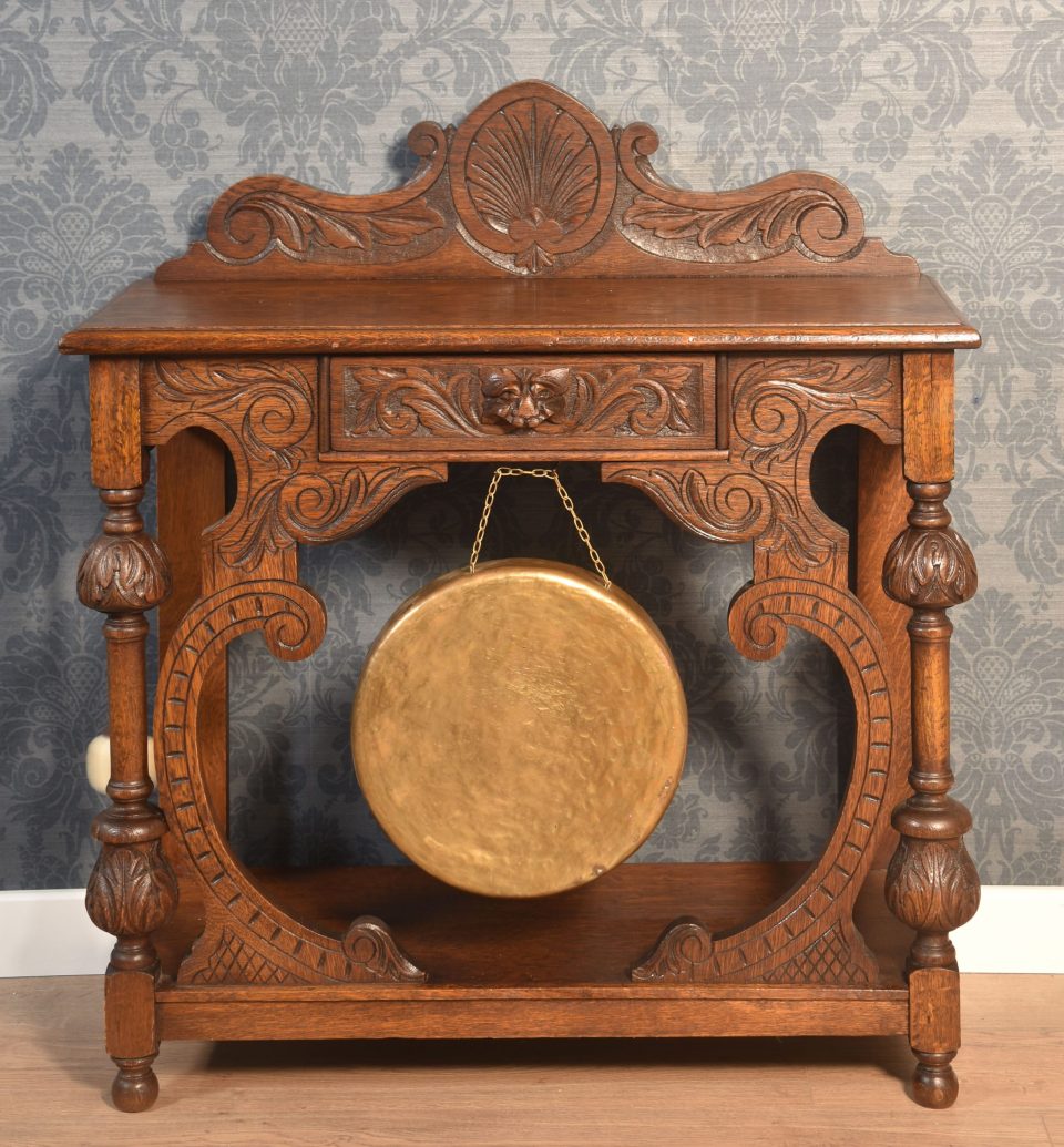 Carved oak hall table