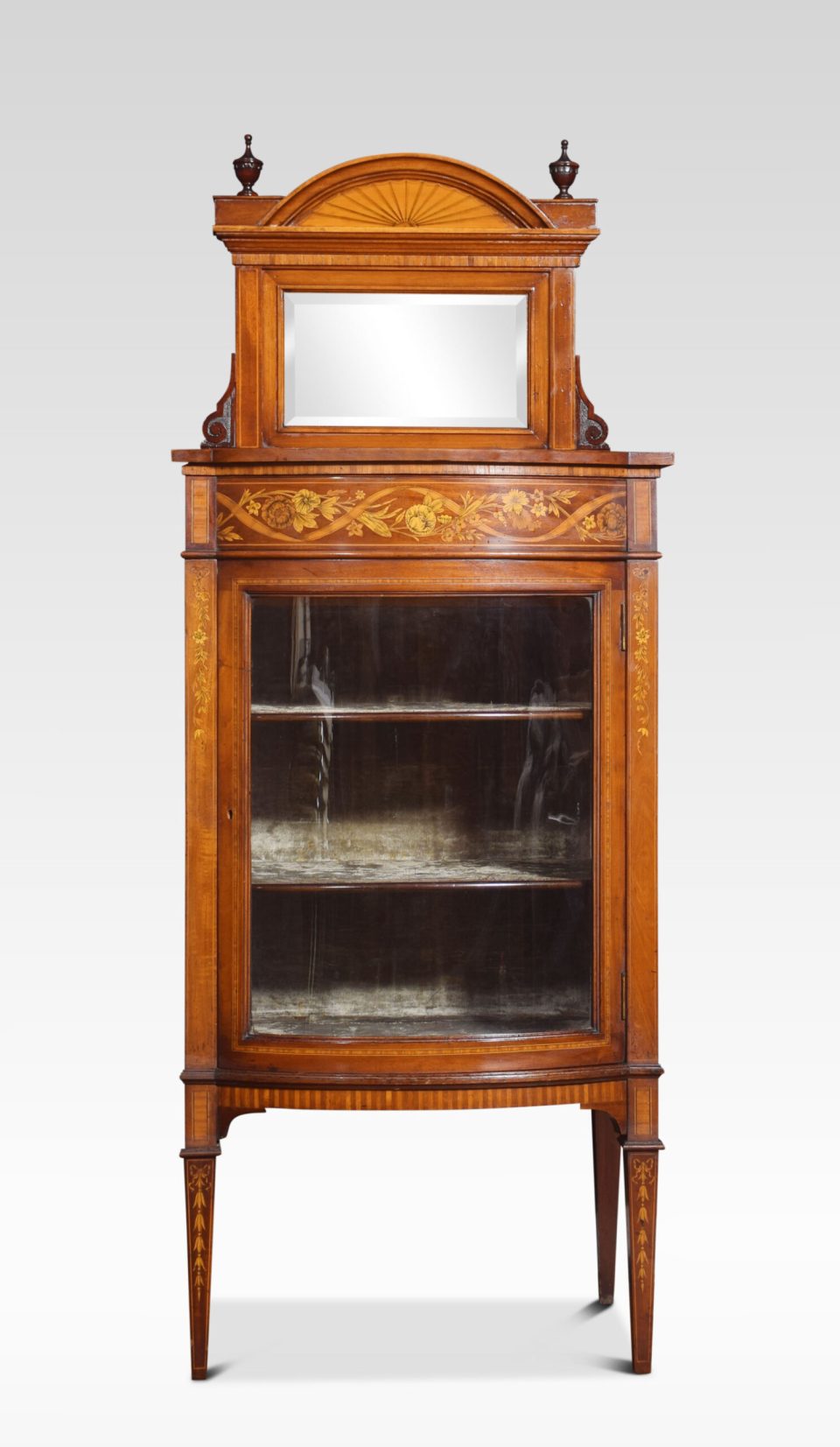 Mahogany and inlaid display cabinet