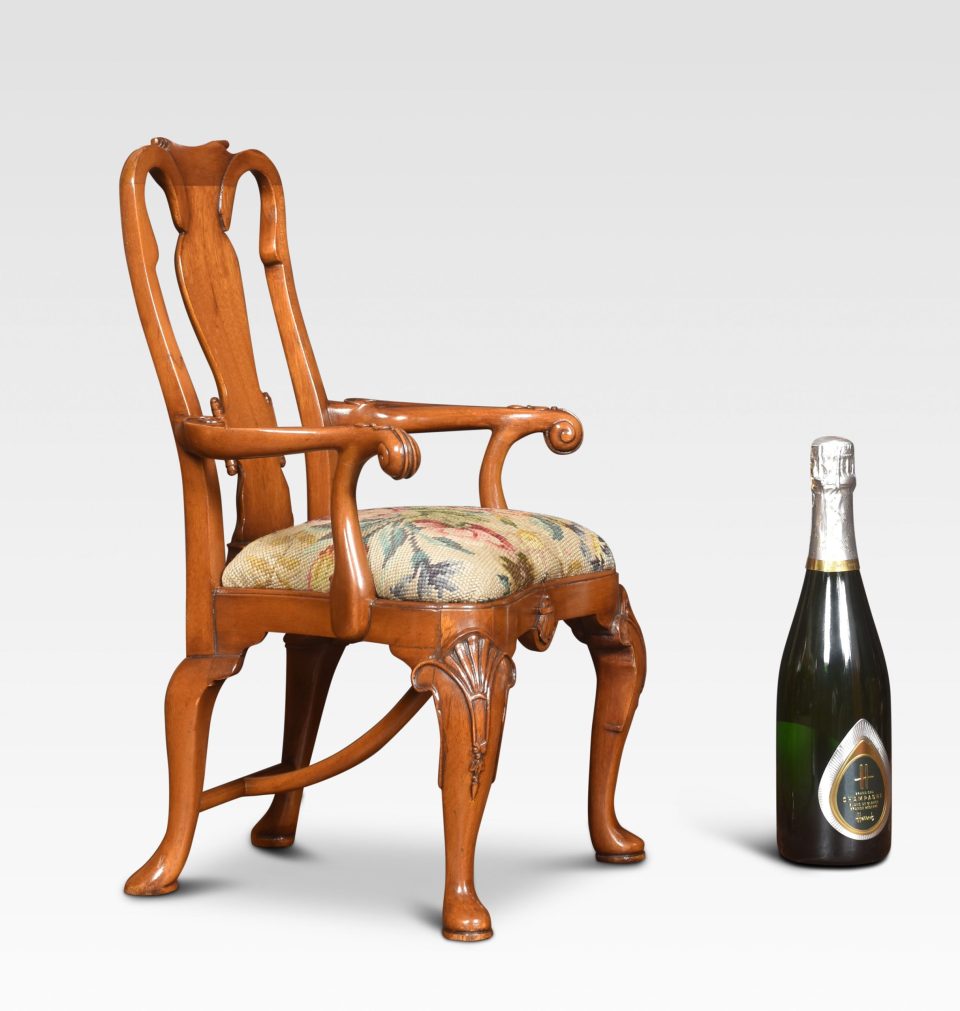 19th century walnut childs armchair