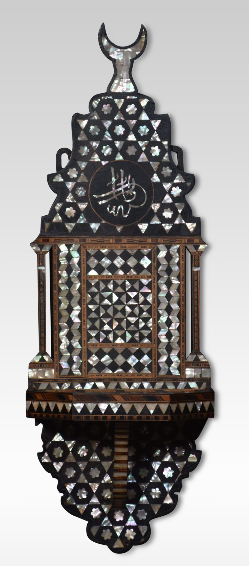 Moorish hardwood inlaid wall bracket
