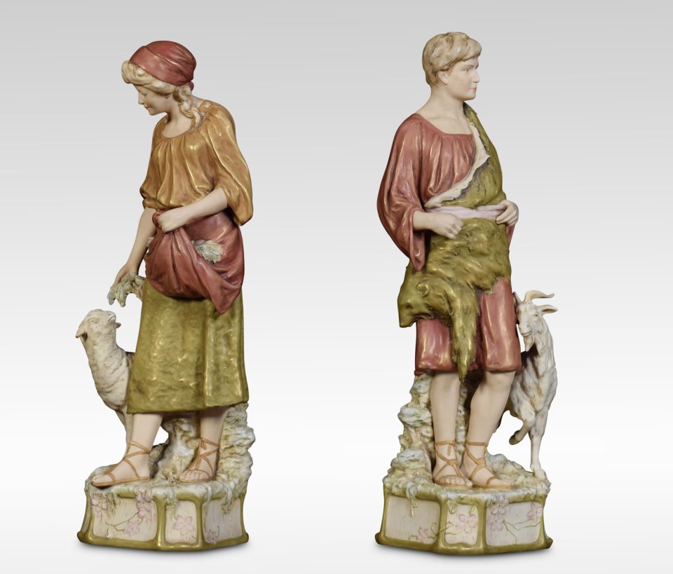 Pair of Royal Dux  Porcelain Figures