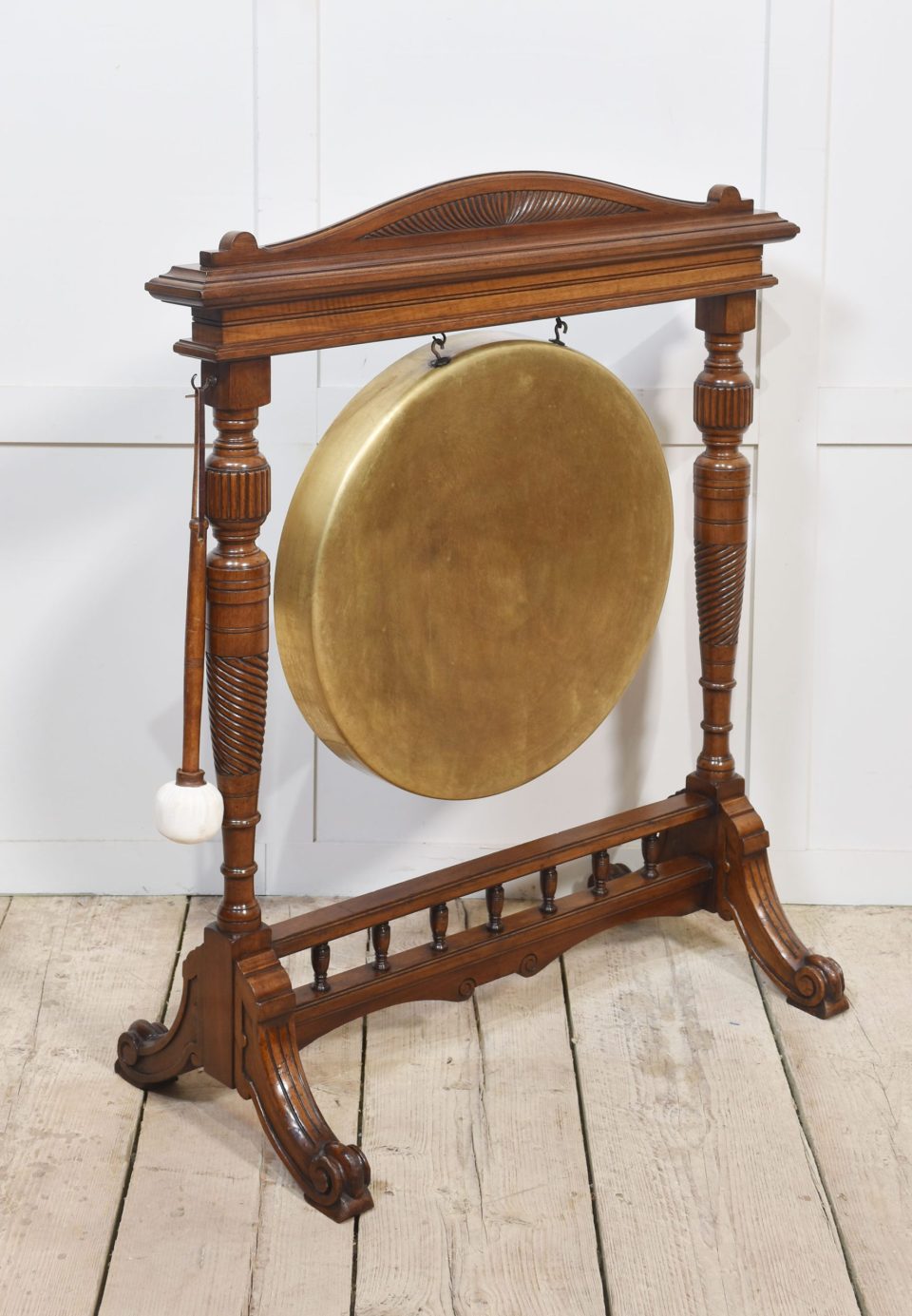 Walnut framed dinner gong