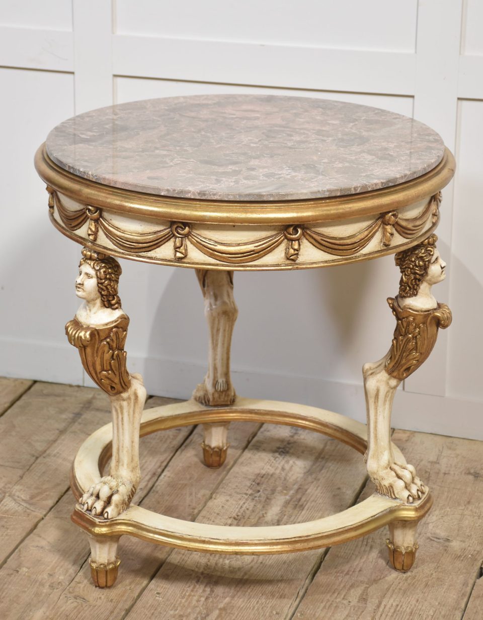 Italian painted and parcel gilt occasional table