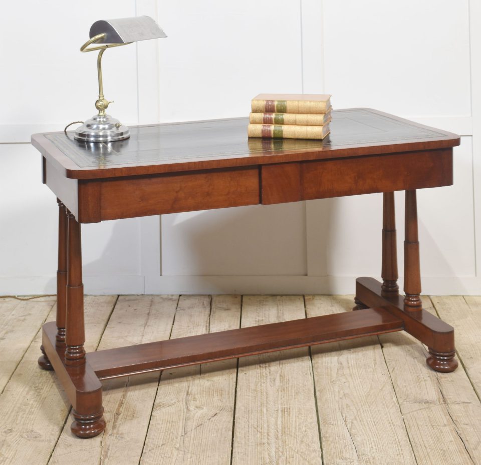 Mahogany two drawer writing table
