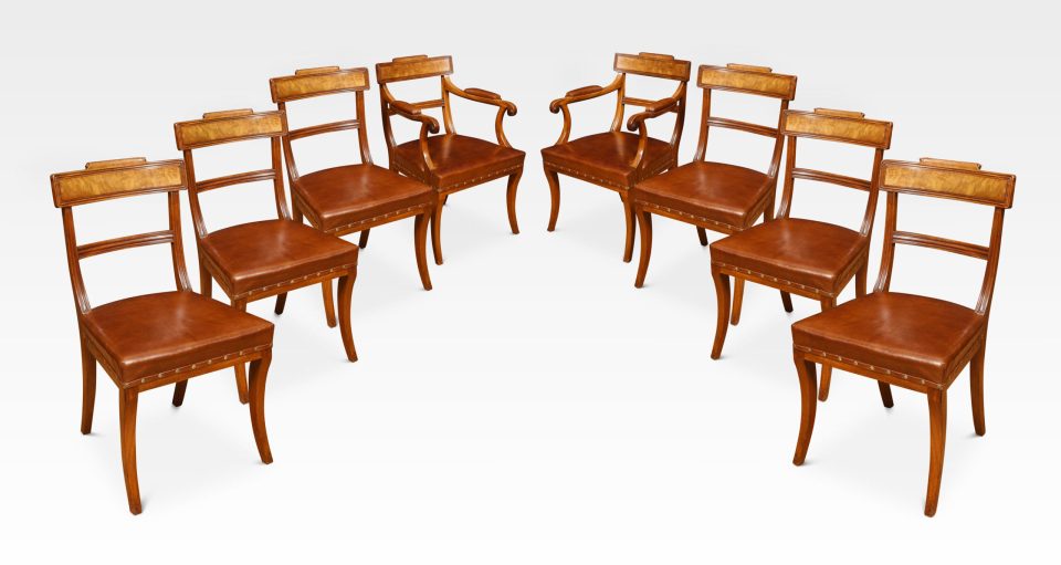 Set of eight Regency mahogany dining chairs