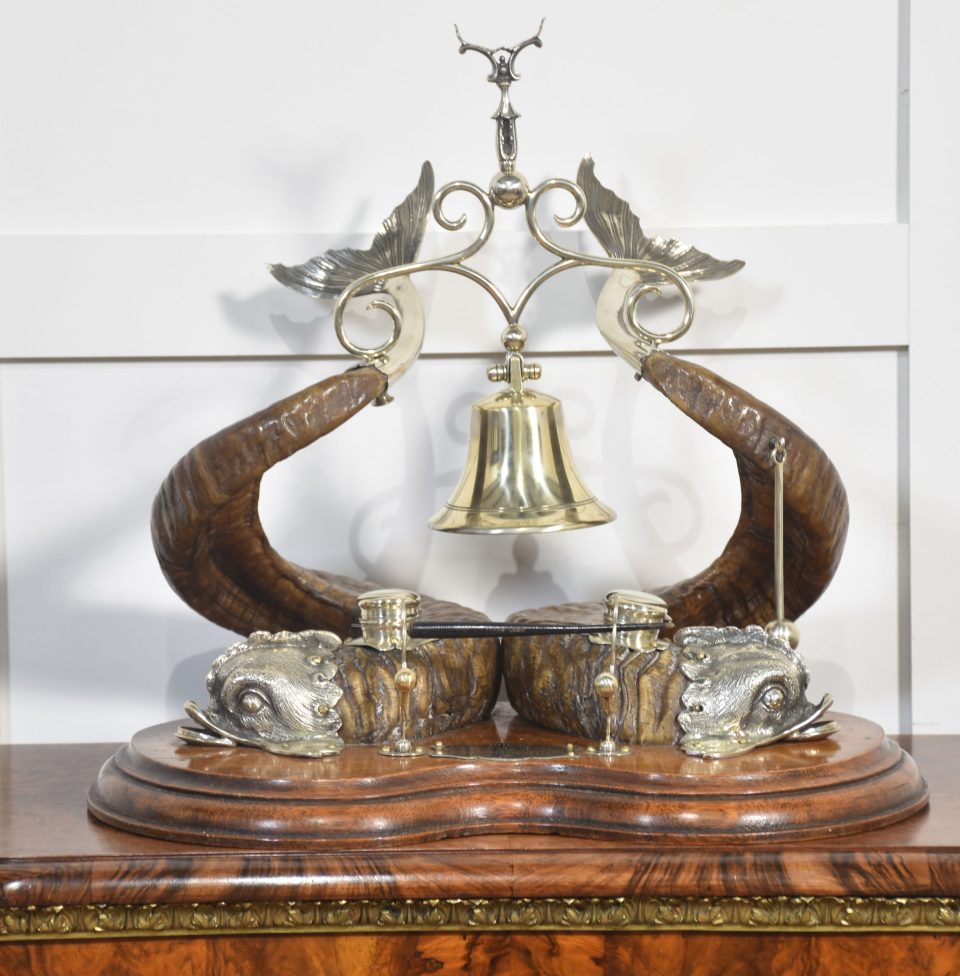 19th century dolphin Inkstand