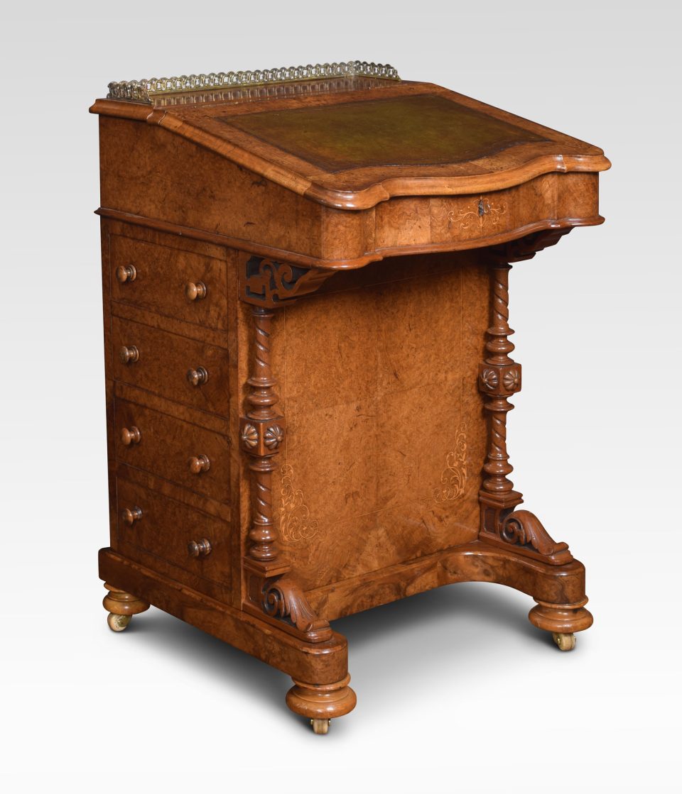 Burr walnut davenport