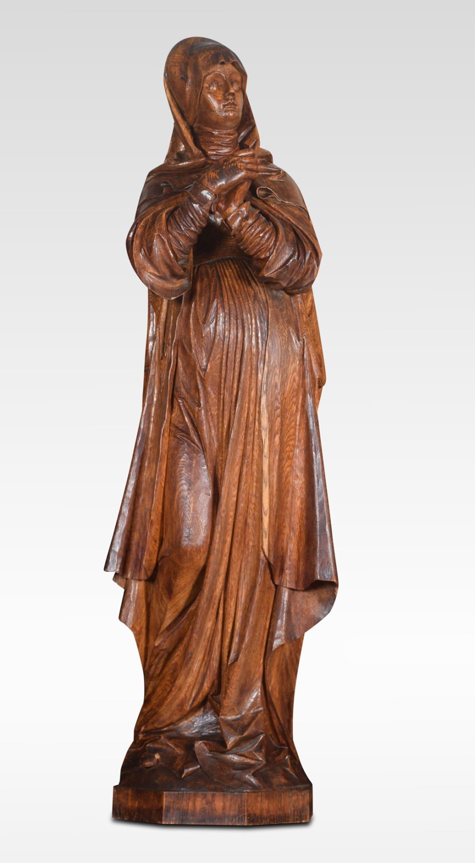 19th Century carved oak Figure of a Saint