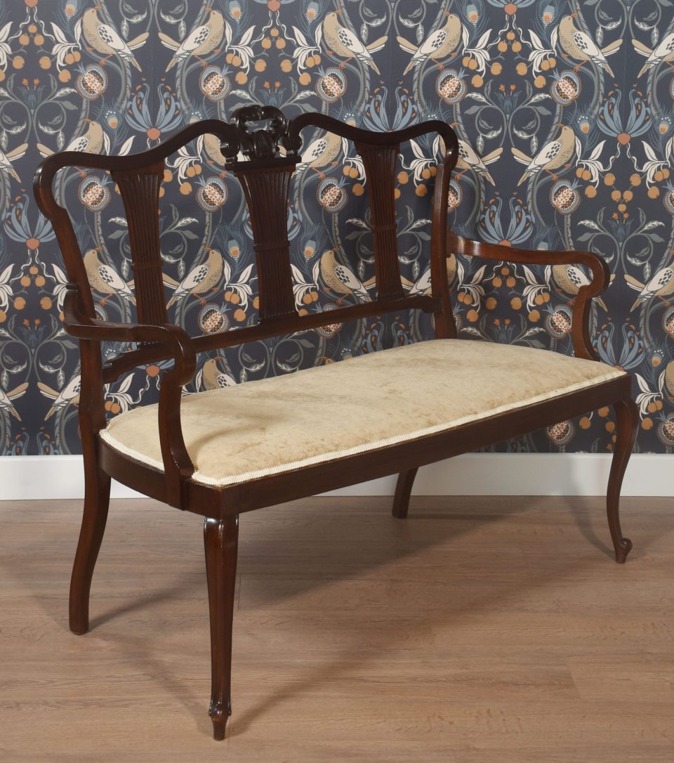 Carved mahogany framed settee