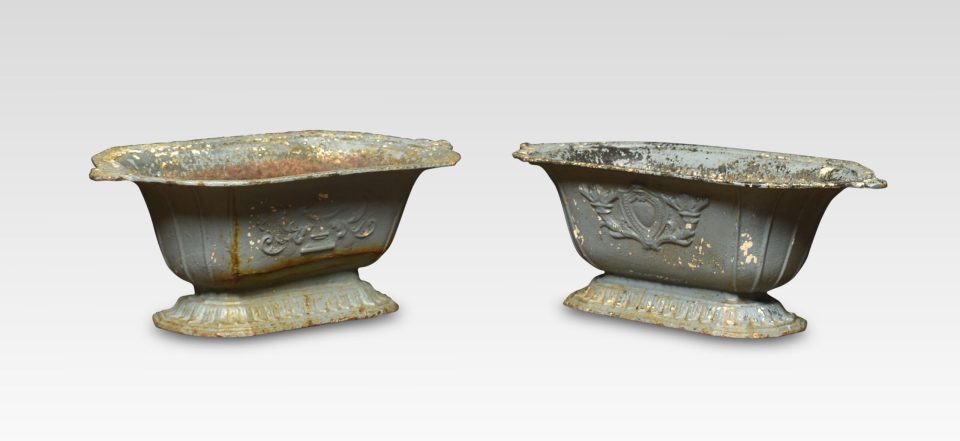 pair of 19th Century cast iron planters