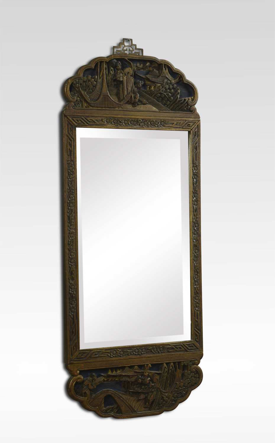 Oriental carved wall mirror