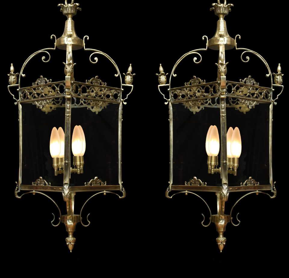 Large pair of Hall lanterns