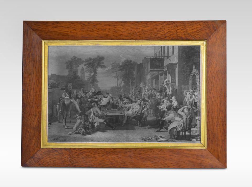 Etching by David Wilkie entitled The Chelsea Pensioners reading the Waterloo Dispatch