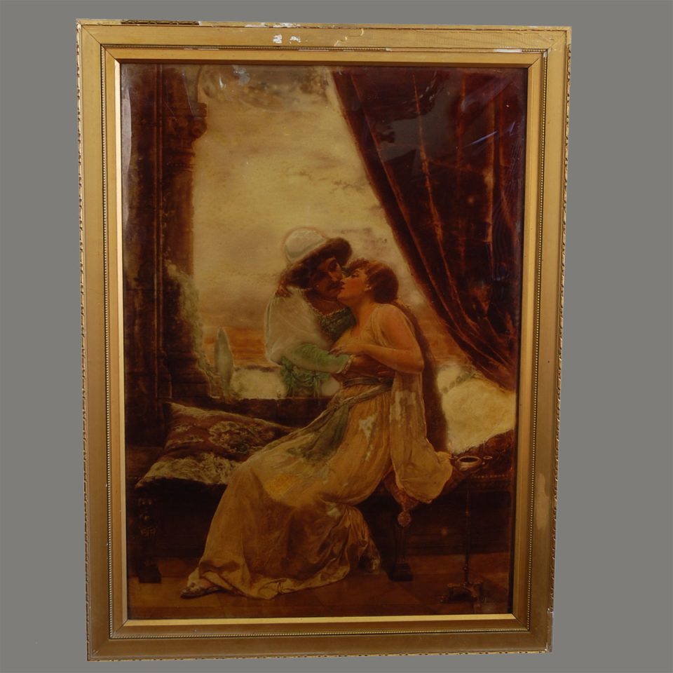 Large crystoleum of a couple circa 1890