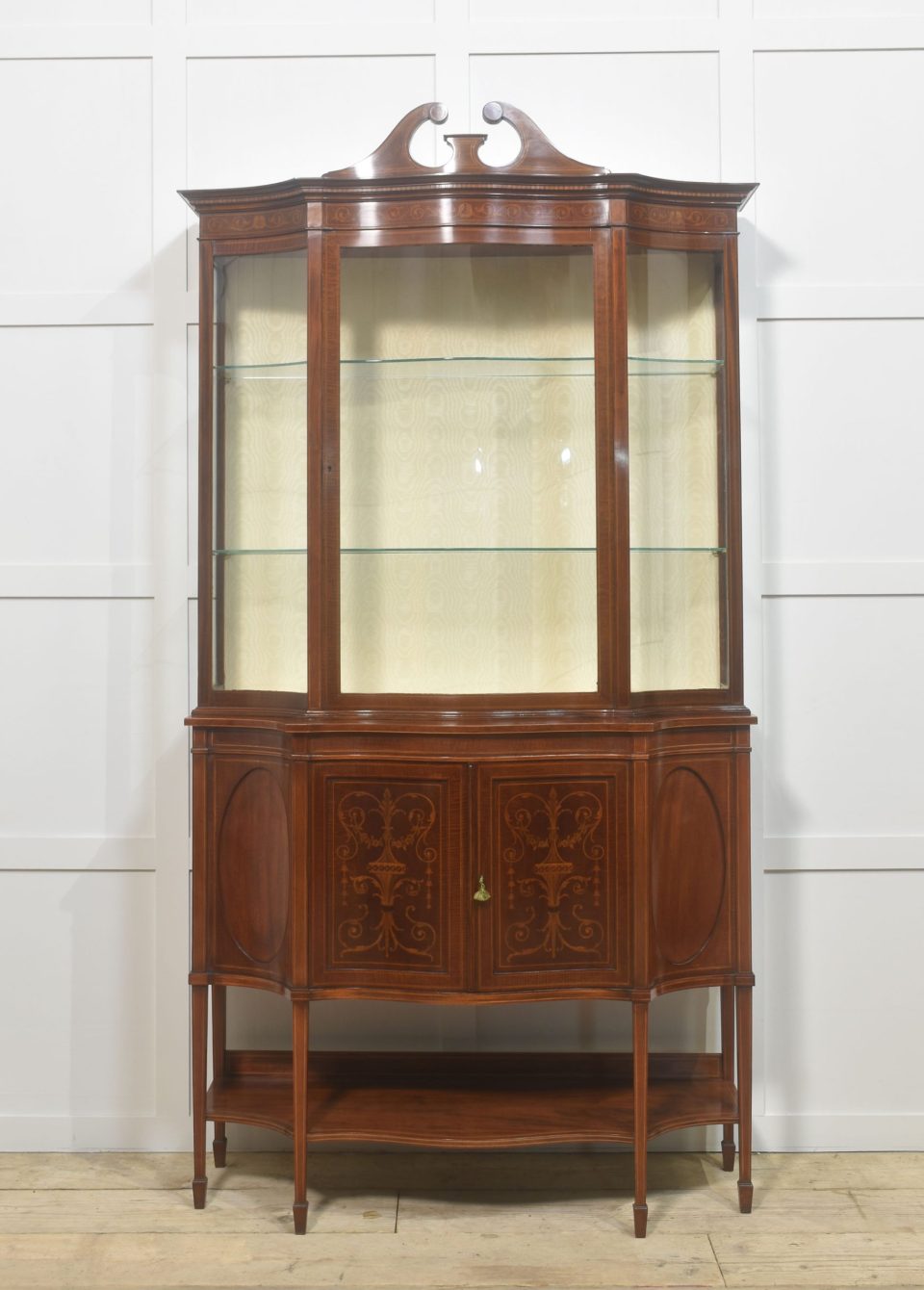 Mahogany inlaid display cabinet