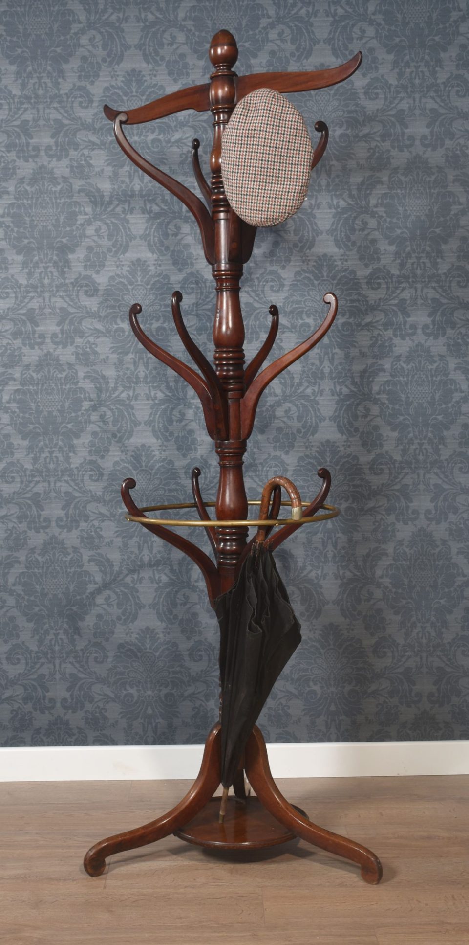19th Century mahogany coat and umbrella stand