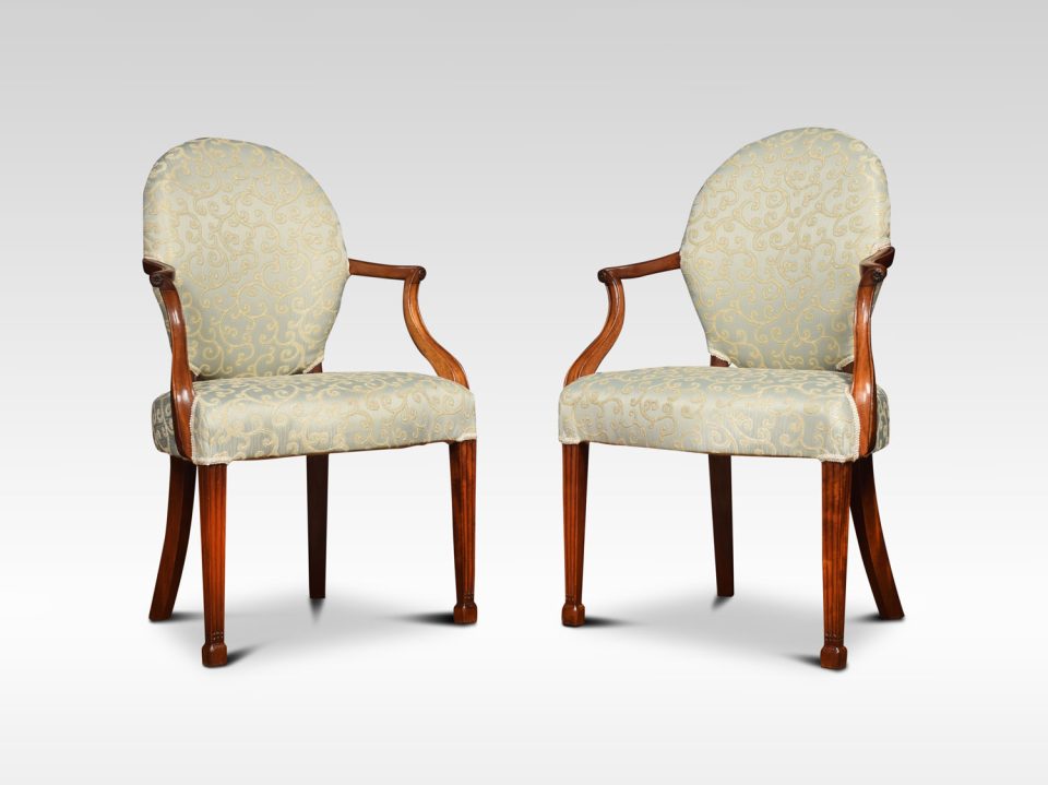 Pair of Georgian style mahogany armchairs
