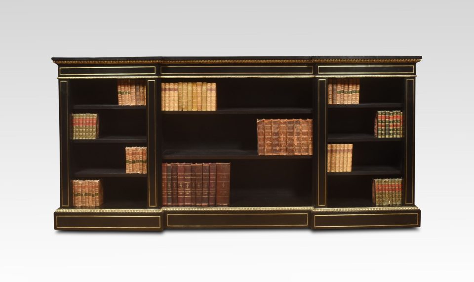 Large Napoleon III brass mounted open bookcase