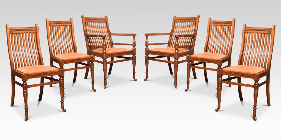 Set of Six James Shoolbread dining chairs