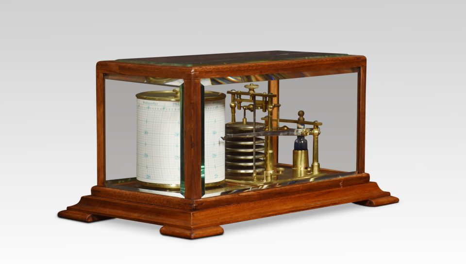 Walnut cased barograph by Depree and Young Ltd Exeter