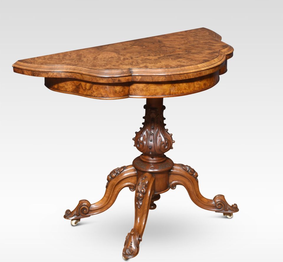Burr walnut card table