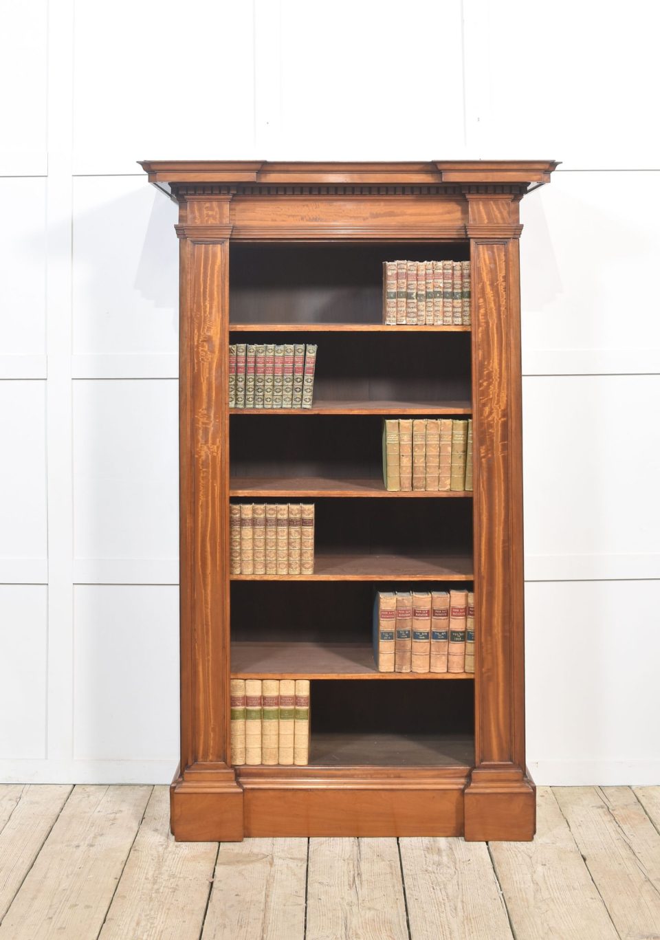 Satinwood open bookcase
