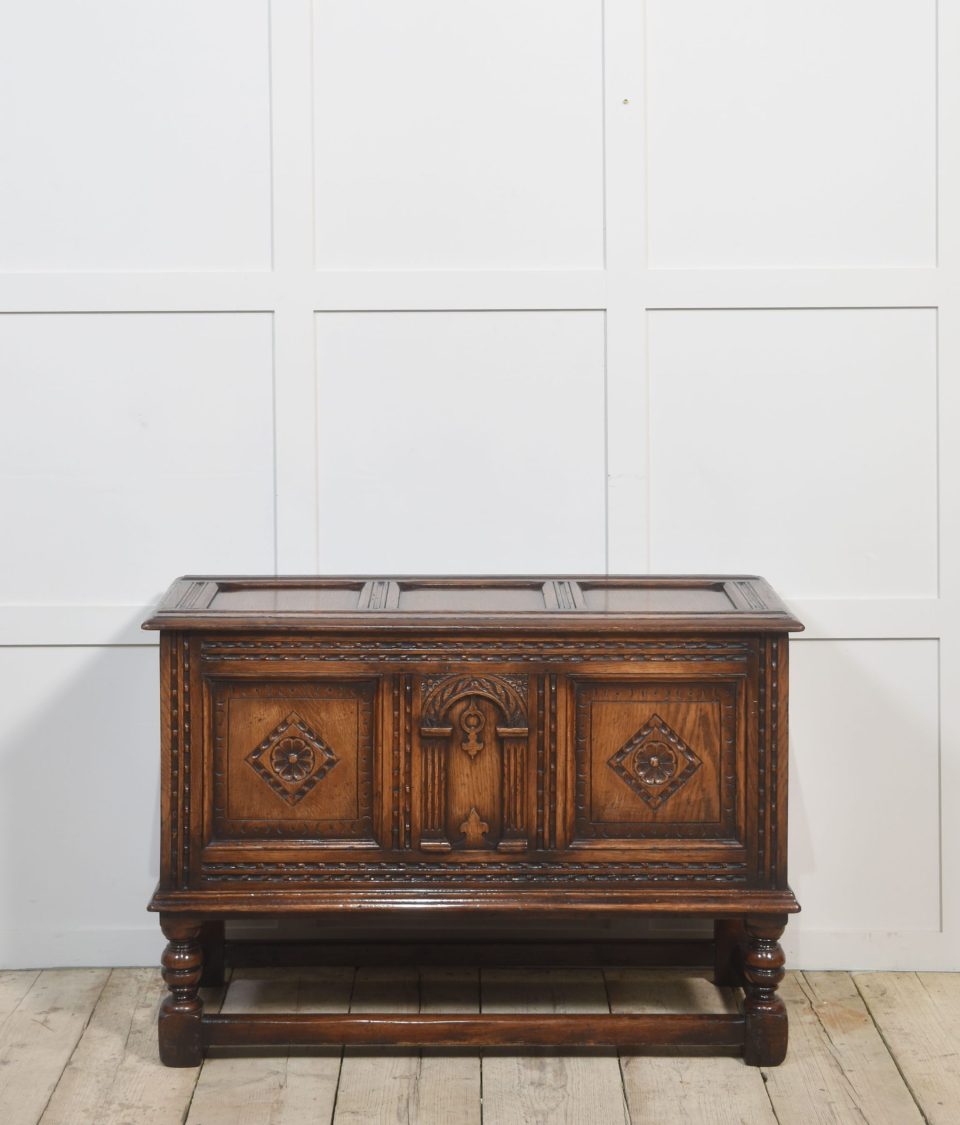 17th Century style carved oak coffer