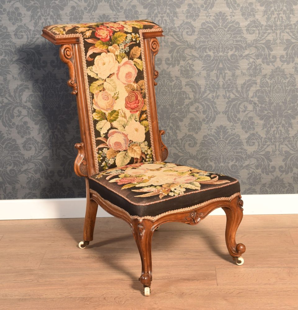 Walnut framed nursing chair