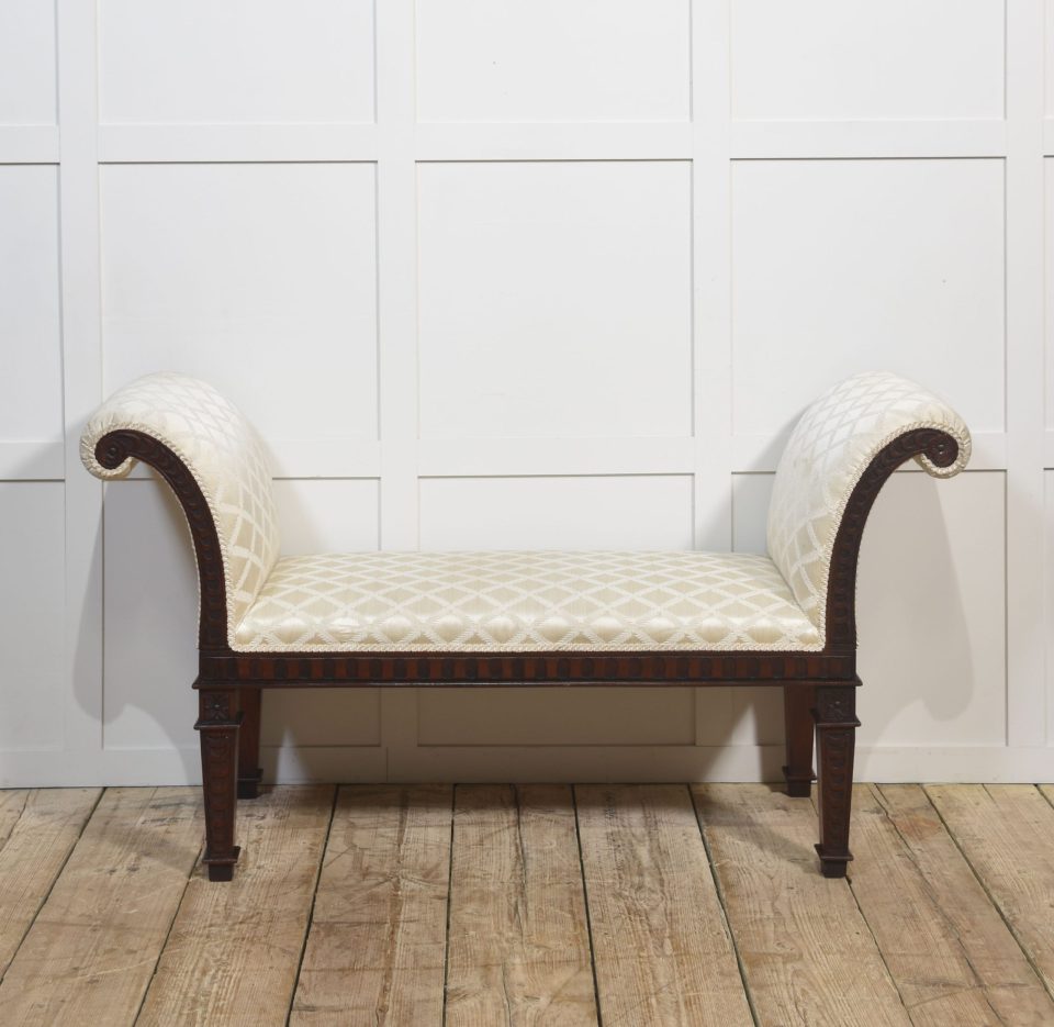 Carved Mahogany Window Seat