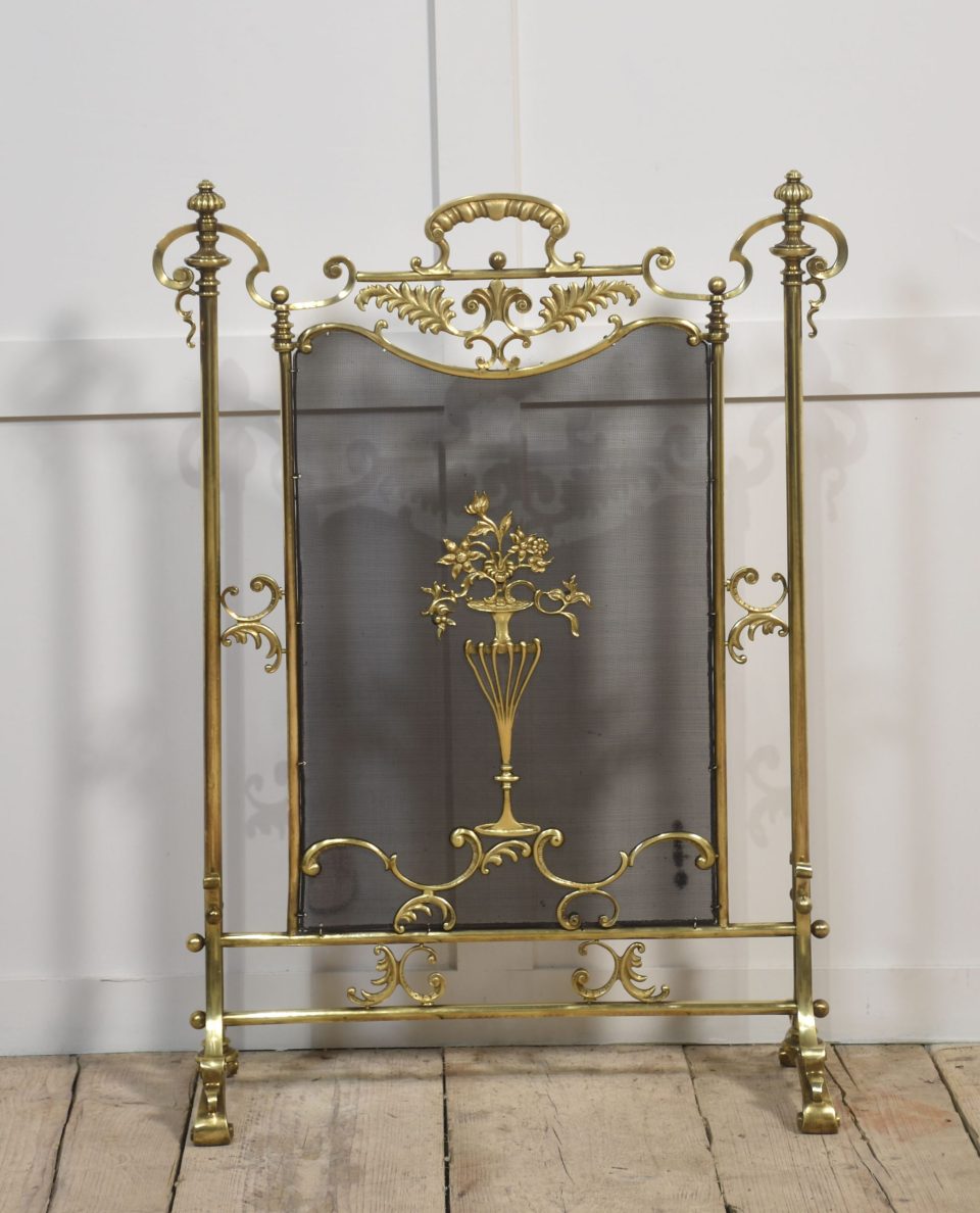 Brass fire screen