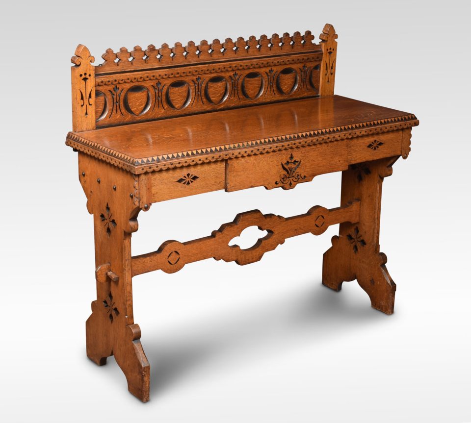 Victorian gothic revival hall table in the manner of Charles Bevan