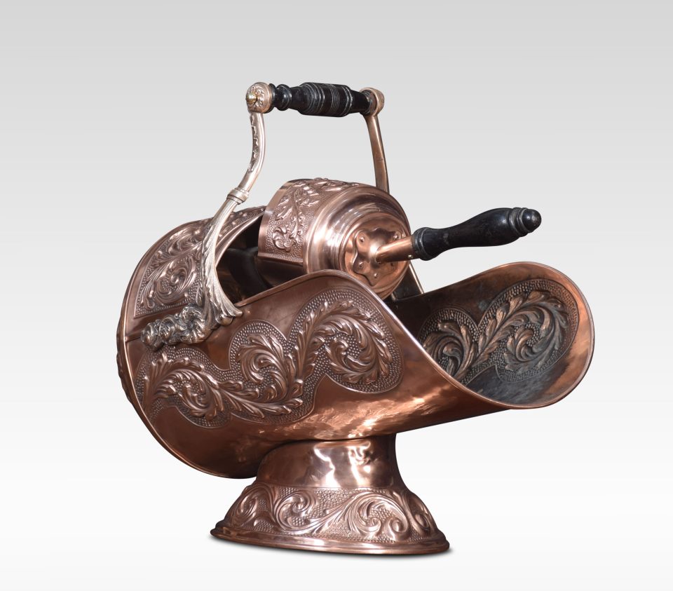 Copper coal scuttle