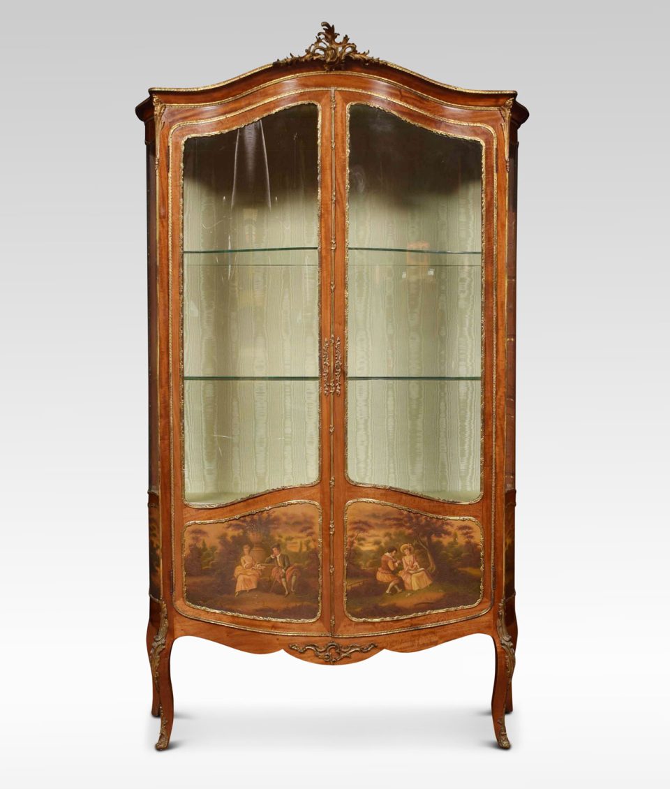 French mahogany Vernis Martin vitrine