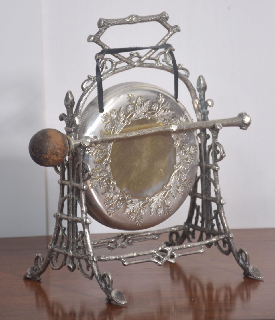 Aesthetic silver plated table gong