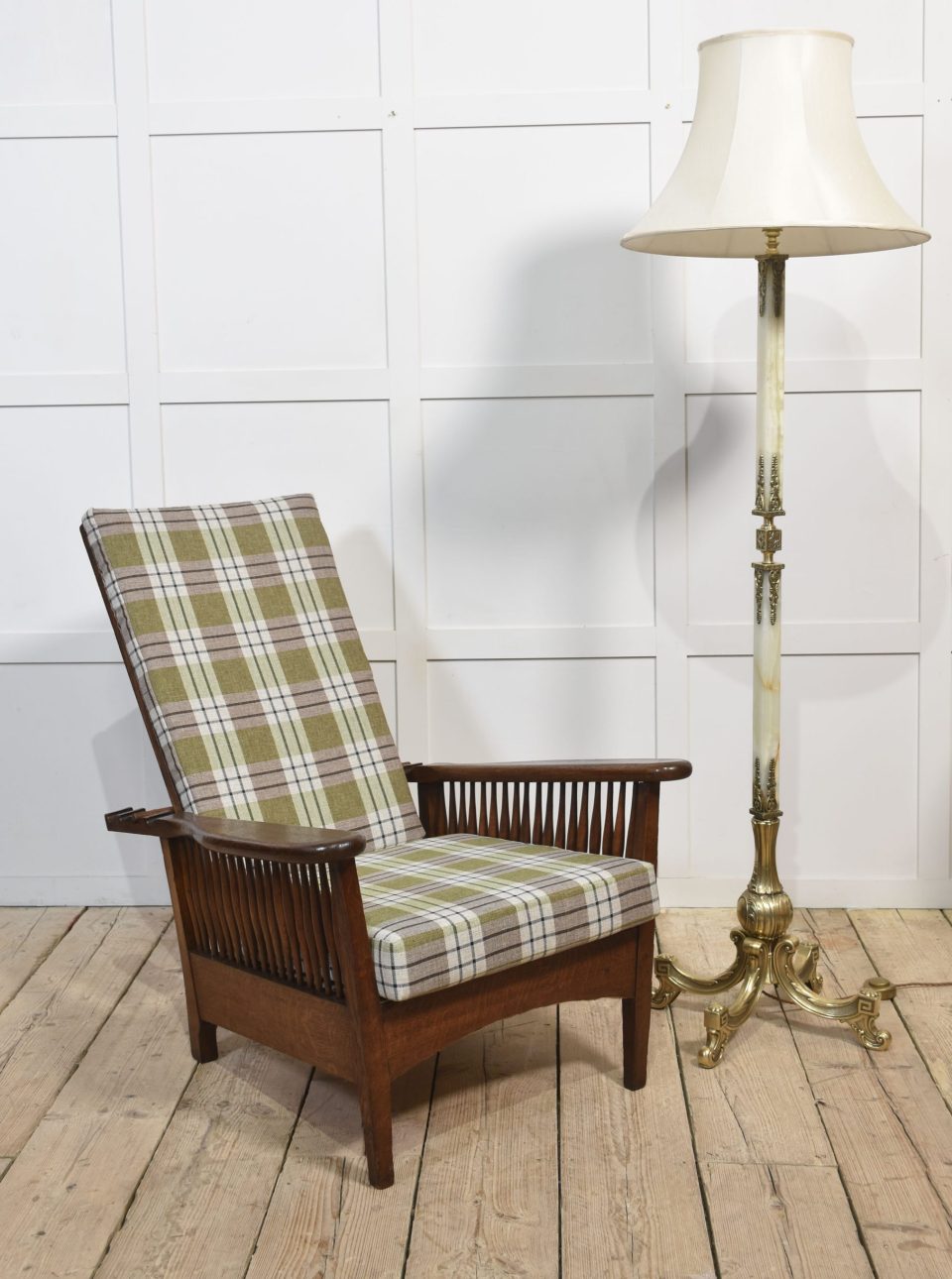 Oak reclining armchair