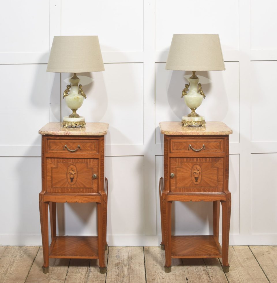 Pair of French Satinwood Bedside Cabinets
